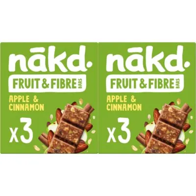 Nakd Fruit & fibre bars apple & cinn 2-pack