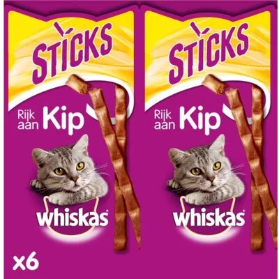 Whiskas Kattensnacks sticks rijk aan rundvlees