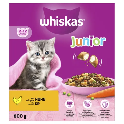Whiskas Brokken junior met kip 2-12 maanden
