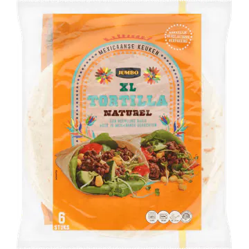 Jumbo XL Tortilla Naturel 6 Stuks