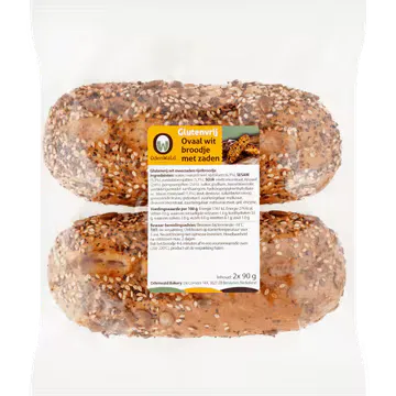 Odenwald Bakery Glutenvrij Ovaal Wit Broodje met Zaden 2 x 90 g
