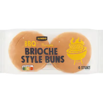 Jumbo BBQ Burger Brioche Style Buns 4 Stuks