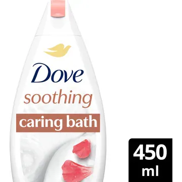 Dove Soothing Caring Bath Badcrème Amandelolie & Hibiscus 450 ml