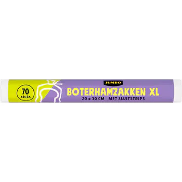 Jumbo Boterhamzakken XL met Sluitstrips 70 Stuks