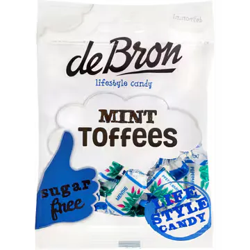De Bron Minttoffees Sugarfree 90 g