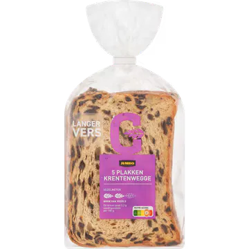 Jumbo - Krentenwegge Sneetjes - 5 Stuks