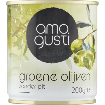 Amogusti Groene Olijven Zonder Pit 200 g