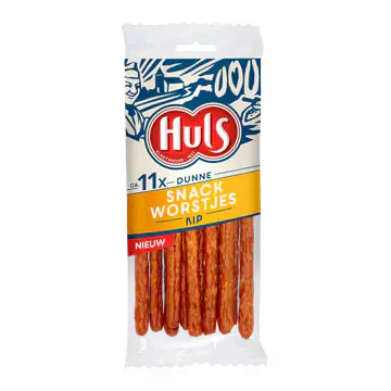 Huls Dunne Snackworstjes Kip 55g