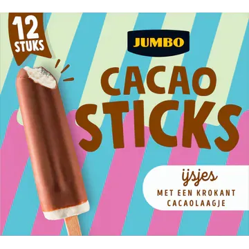Jumbo Cacao Sticks IJsjes 12 Stuks 408 g