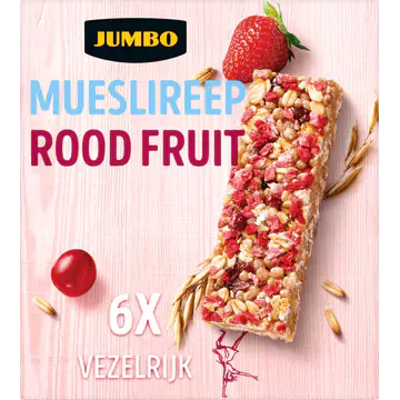 Jumbo Mueslireep Rood Fruit 6 Stuks