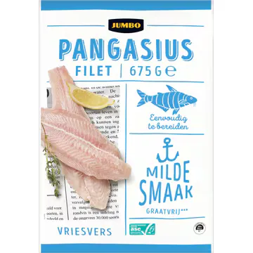 Jumbo Pangasiusfilet Vriesvers 675 g
