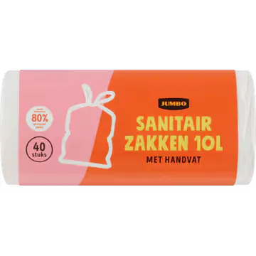 Jumbo Sanitairzakken met Handvat 10 L 40 Stuks
