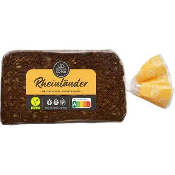 Brood van Soma Rheinländer Bruin Rogge-Tarwebrood 400 g