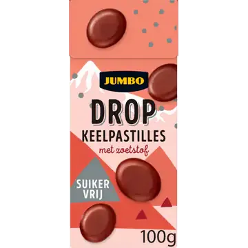 Jumbo Drop Keelpastilles Suikervrij 100 g