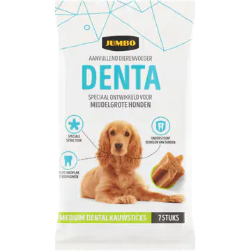 Jumbo Aanvullend Dierenvoeder Denta Medium Dental Kauwsticks 7 Stuks 180 g