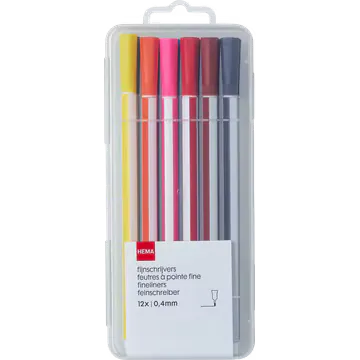 HEMA Fijnschrijvers 0,4 mm 12 Stuks