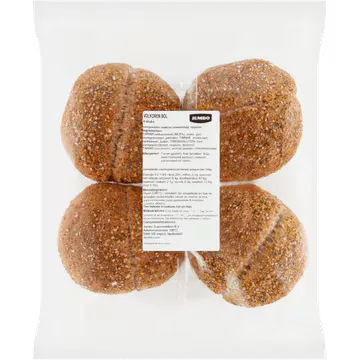 Merkloos Jumbo - Diepvries Volkoren Bollen - 4 Stuks