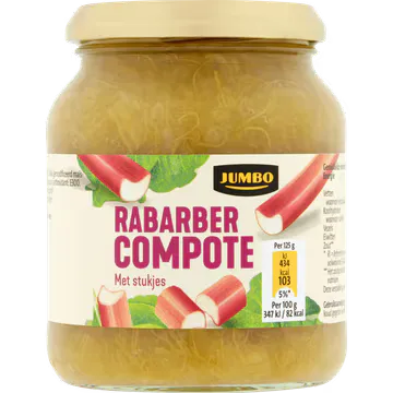 Jumbo Rabarbercompote met Stukjes 360 g