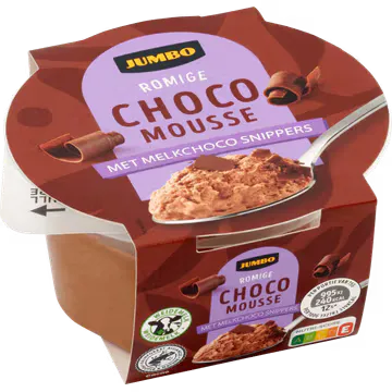 Jumbo Romige Chocomousse met Melkchoco Snippers 75 g