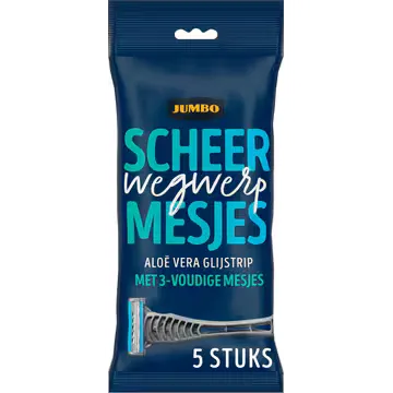 Jumbo Wegwerp Scheermesjes met Aloë Vera 5 Stuks