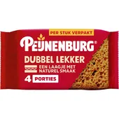 Peijnenburg Ontbijtkoek dubbel lekker naturel 4 x 49 g