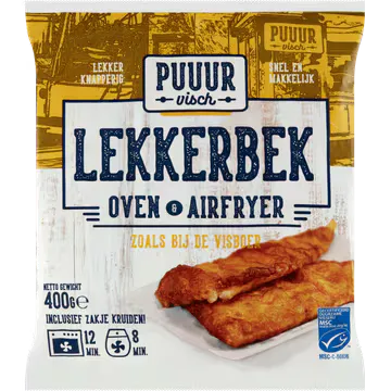 Puuur Visch Lekkerbek Oven & Airfryer 400 g
