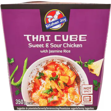 Kitchen Joy Thai Cube Thai Cube Sweet & Sour Chicken met Jasmijnrijst 350g