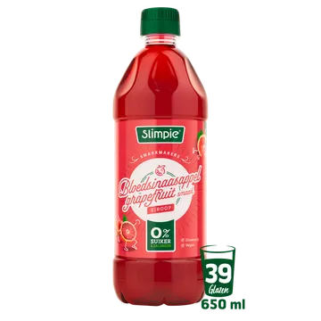 Slimpie Bloedsinaasappel Grapefruit Smaak Siroop 650 ml
