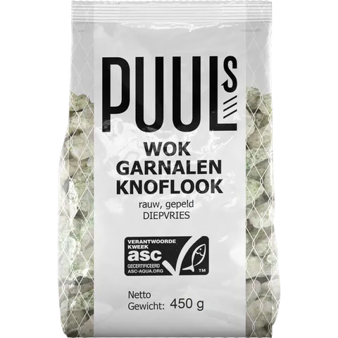 Klaas Puul Wok garnalen knoflook