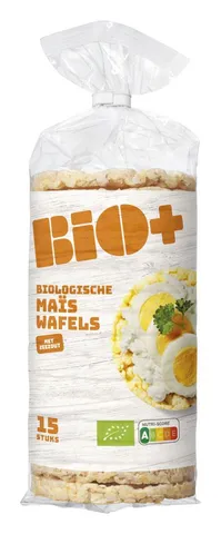 Bio+ Maiswafels met zeezout