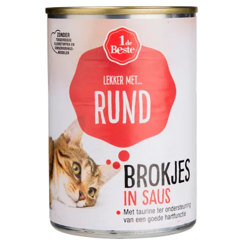 1 de Beste Kattenvoer rundvlees in saus