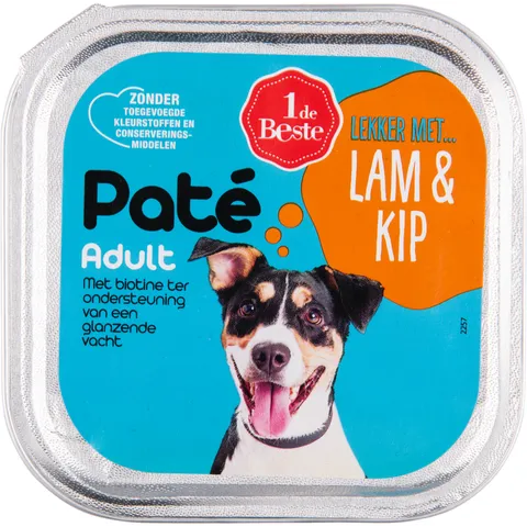 1 de Beste Hondenvoer paté lam kip