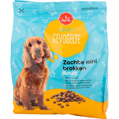 1 de Beste Hondenvoer zachte mini brokken mix gevogelte adult