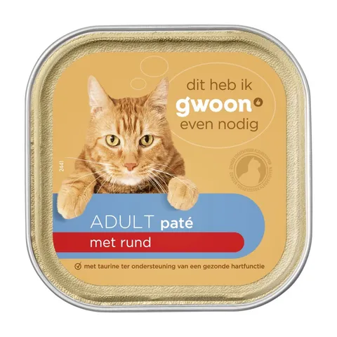 G'woon Paté met rund kat