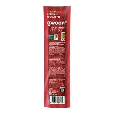 G'woon Geld. Magnetron Rookworst