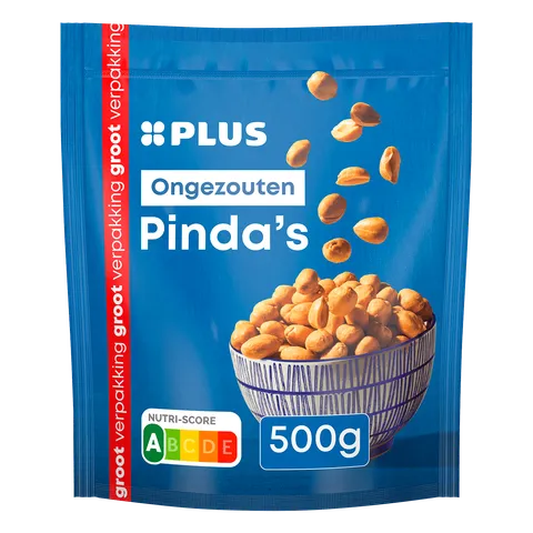 PLUS Pinda's ongezouten 500 gram
