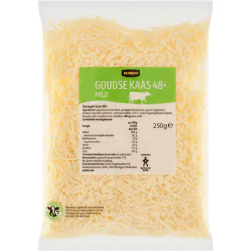 Neutraal (merkloos) Jumbo Goudse Kaas Mild 48+ Geraspt 250g