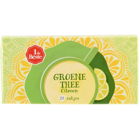 1 de Beste Groene thee citroen kop 20 zk.