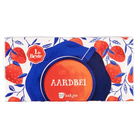 1 de Beste Vruchtenthee aardbei kop 20 zk.
