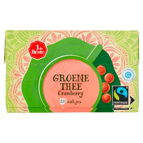 1 de Beste Groene thee cranberry kop