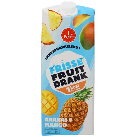 1 de Beste Frisse fruitdrank ananas-mango 1kcal