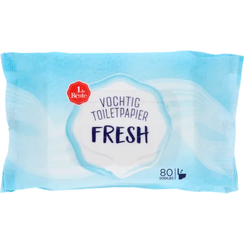 1 de Beste Vochtig toiletpapier fresh 80 st.