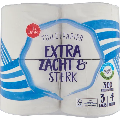 1 de Beste Toiletpapier 4 rollen 3laags maxi rol