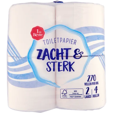 1 de Beste Toiletpapier 4 rollen 2 laags maxi rol