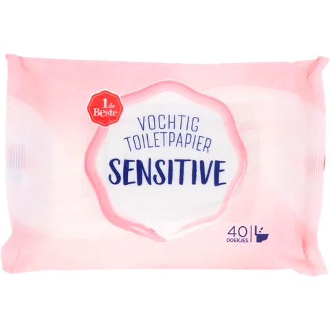 1 de Beste Vochtig toiletpapier gevoelige huid 40st