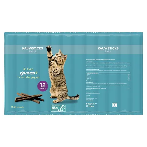 G'woon Kat Kauwsticks Zalm