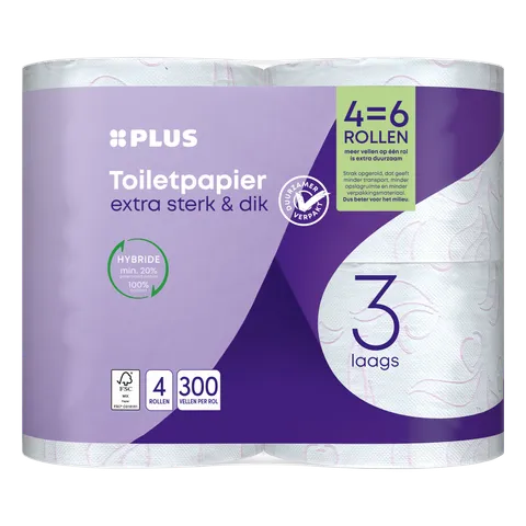 PLUS Toiletpapier 3-laags maxi