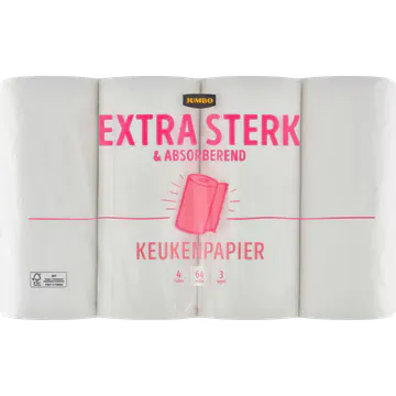 Jumbo Extra Sterk & Absorberend Keukenpapier Voordeelverpakking 3 Lagen 8 Rollen