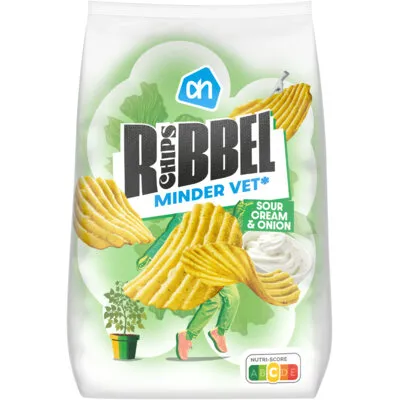 AH Ribbelchips sour cream & onion minder ve