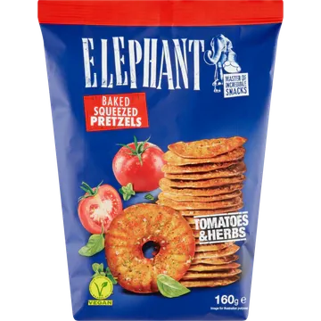 Elephant Baked Squeezed Pretzels Tomatoes & Herbs 160 g
